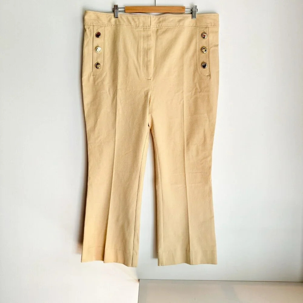 Derek Lam 10 Crosby  Light Boiege Cropped Khaki Pants 20 - Picture 4 of 10